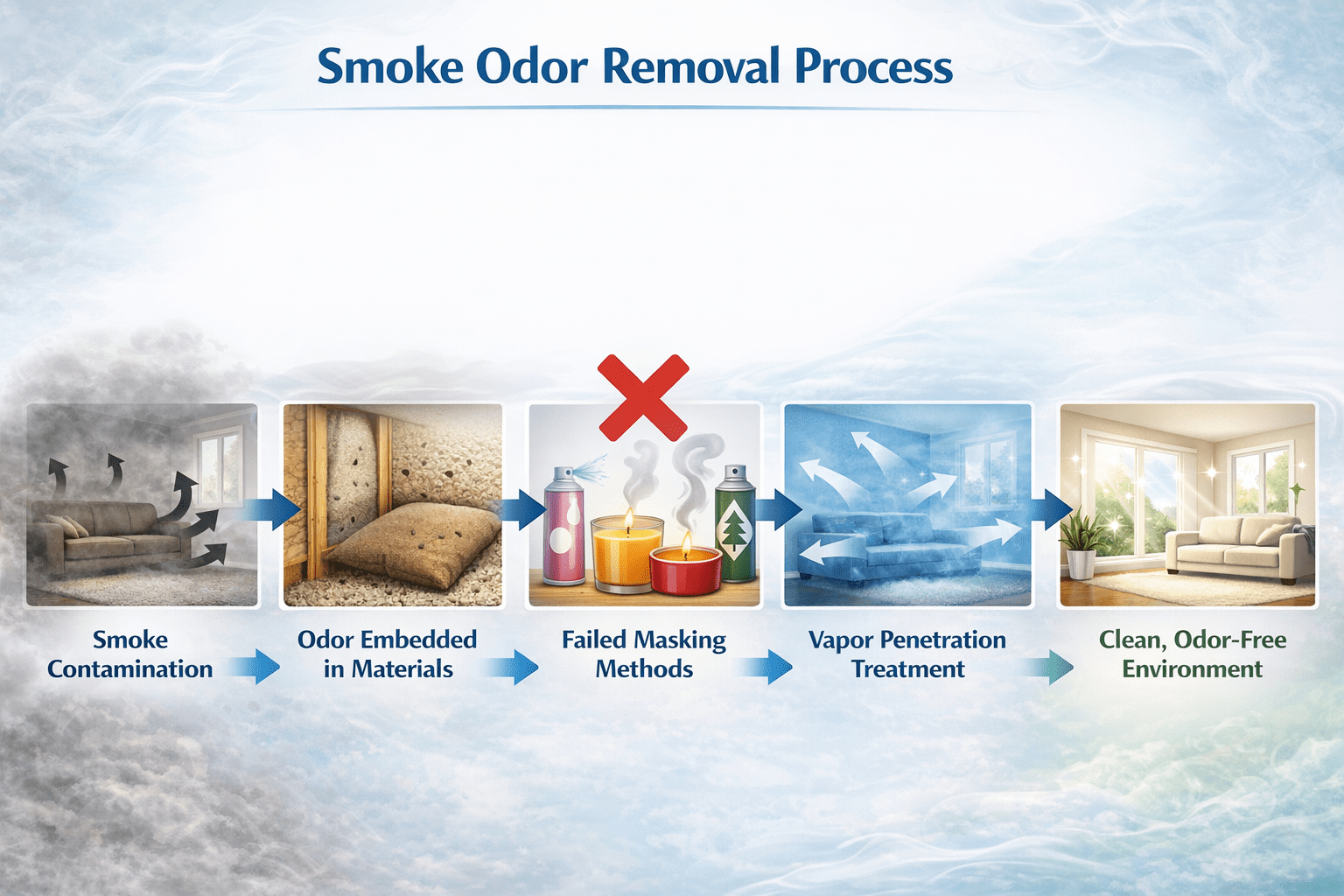 infograph showing odor removal process