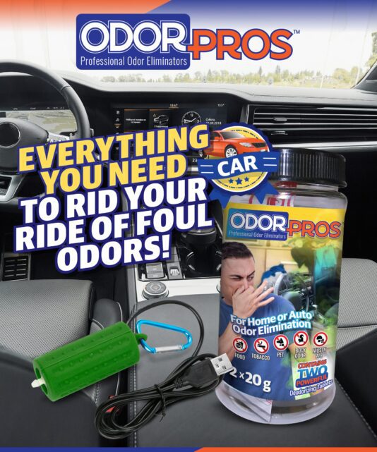 Odor Removal Kit for Autos, small rooms and recreational vehicles